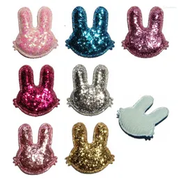 Hårtillbehör 10st 7Colors Born Ears Applices for Kids Headwear Fashion Glitter Nonwovens Filt Patches