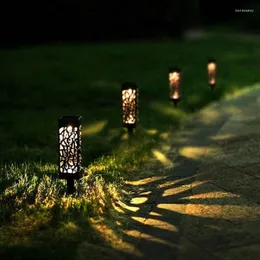 Kreatives Aushöhlen Solar-Rasenlichter im Freien wasserdichte Gartendekoration LED Yard Pathway Buried Night Lamps Party
