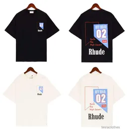 Projektantka odzieżowa luksusowe koszulki THIRTS Trend Br Rhude's Nowy wyścig The High Desert Racing Series High Street Men's Lose T-shirt z krótkim rękawem