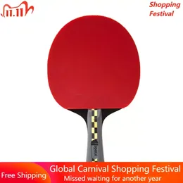 Table Tennis Raquets Professional table tennis racket with horn shaped grip for improved performance speed and rotation red 231115