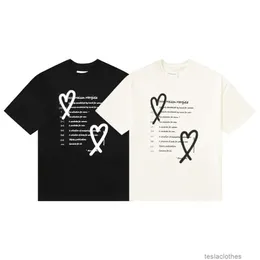디자이너 패션 의류 럭셔리 티 Tshirts MM6 MAGILLA 스타일 러브 레터 인쇄 짧은 소매 티셔츠 유니렉스 순수면 여름 톱 패션