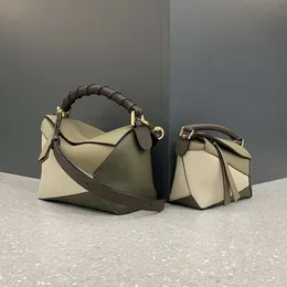 Modedesigner-Tasche, Puzzle-Damen-Luxushandtasche, neu, neue handgefertigte geometrische Tasche aus Honigwachsfaden, kleine und luxuriöse Kissen, trendige gespleißte One-Shoulder-Crossbody-Tasche 7A