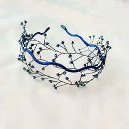 Haarspangen Luxus Perle Kristall Mesh Stirnband Braut Kopfschmuck Haarnetz Tiara Krone Diadem Arabische Ethnische Braut Hochzeit Accessoires Schmuck