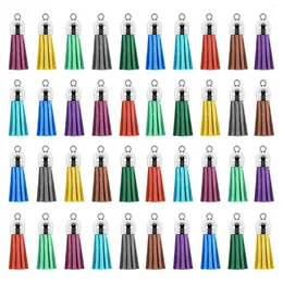 Keychains 250Pcs/Set Keychain T Els Bulk Colored Leather El Pendants For DIY And Craft