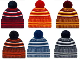 Przyjazd boczny czapki czapki amerykańska piłka nożna 32 drużyny sportowe zimowe boczne linia dzianin czapki czapki czapki z kapeluszami upuszczenie shipppping ll