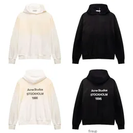 Sweatshirts Erkek Kadın Tasarımcısı Hoodies Moda Sokak Giyim Yüksek Kalite İsveç AC Sonbahar/Kış Yeni Hasarlı Eski 1996 Mektup Basılı Gevşek Çift Kapşonlu Kazak