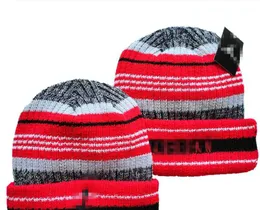 قبعات مصمم الأزياء ماركة Michael Flight Beanies Chicago 23 للرجال والنساء بيني الخريف/الشتاء الحراري القبعة المتماسك بونيت قبعة جمجمة منقوشة قبعة دافئة A40