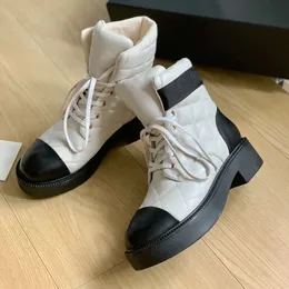 شتاء الخريف 2023 أحذية جديدة للنساء الدانتيل الجلدي الأصلي لأحذية الكاحل السيدات Mid Boots Boots Designer Shoes Zapatillas Mujer