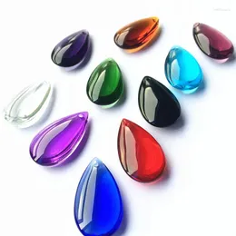 Ljuskrona kristall 10 st 38mm blandade färger glas slät prydnader regndropp för pärlor gardiner tillbehör trädgård hem dekoration