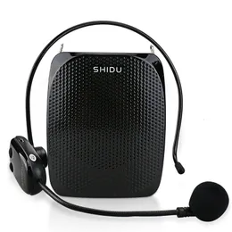 Microphones SHIDU 10W Rechargeable Portable Wireless Voice Amplifier for Teachers Tour Guide Megaphone UHF Microphone Teaching Speaker S615 231116