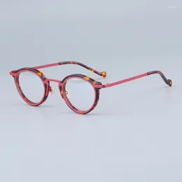 Óculos de sol quadros personalizado multicolor tartaruga homens óculos óptico acetato metal clássico artesanal senhoras mulheres prescrição redonda