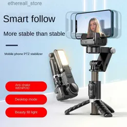 Estabilizadores Roreta 2023 Nuevo trípode plegable inalámbrico Bluetooth Selfie Stick con obturador Bluetooth Luz de relleno Estabilizador Gimbal Monopod Q231116