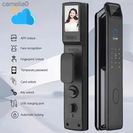 스마트 잠금 완전 자동 WiFi 앱 3D 얼굴 인식 스마트 잠금 지문 생체 인식 카드 키 디지털 잠금 홈 스마트 잠금 231116