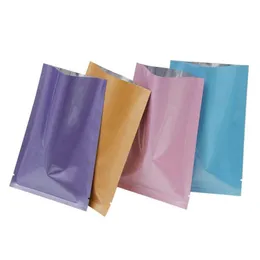 8x12cm 100pcs heat seal mylar Bags open up colorful packing bags vacuum package bag moisture tea storage pouches Kwekw