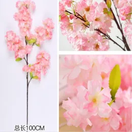 Fiori decorativi 39 pollici falso fiore di ciliegio ramo di fiori Begonia Sakura stelo di albero per decorazioni di nozze per eventi artificiali