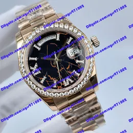 Bestselling Luxury Diamond Watch 128235 Women's Watch 36mm Roman Black Dial Rose Gold Stainless Steel 2813 Automatic Movement Men's Watch Calendar Display Watch