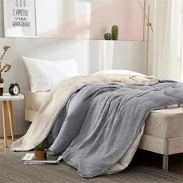 Filtar 100% bomull muslin filt säng soffa resor andas sommar mjuk kast filt 4 lager gasbädd ab sido sängöverdrag 200*230 cm 231116