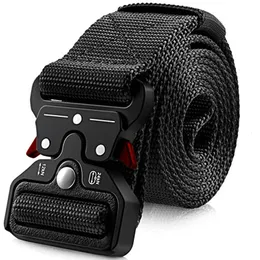 Belts Men Belt Army Outdoor Hunting Tactical Multi Funkcjonowanie Survival Wysokiej jakości Korpus Morski Płótno na nylonowy luksus męski 231116