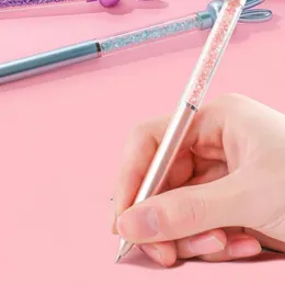 8Pcs Faux Diamond Crystal Pen Ballpoint Smooth Writing Ink Rotating Core Out Rhinestone Scepter School Stationery Supply