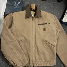 Bomber Designer Mens Carhart Jackets Vintage Washed Brand Jacket Lapel Cardigan Carharttlys Jacket Carharted Patch Jackets Coats Tears S 3787