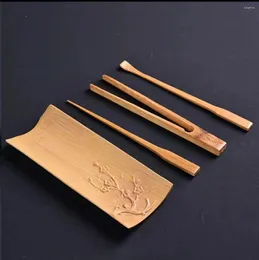 Tea Scoops Home Bamboo Is A Four-Piece Set Of Needles And Clips. Chaze Enjoys Lotus Making Tools S