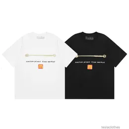 디자이너 패션 의류 럭셔리 티 Tshirts CPFM X McDonald 's X Cacus Jack Co Br Ed Spoon 남성 여성 짧은 슬리브 티셔츠