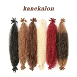 Kręcone szydełkowe włosy afro sprężyna miękka czerwona brązowe syntetyczne warkocze Kanekalon szydełka