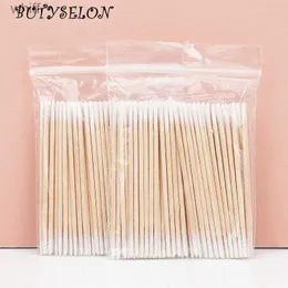 Cotton Swab 100/300 Pcs Disposable Ultra-small Cotton Swab Double Head Lint Free Micro Brush Wood Cotton Buds Lash Extension Glue Clean ToolL231116