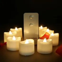 Candles 12Pcs Flameless Candles Rechargeable LED Candle Timer Remote Flickering Flames Wedding Candles Birthday Tealights for Home Decor 231113