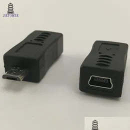 كابلات الكمبيوتر الموصلات 500pcs/لوت الجملة Micro USB ذكر إلى Mini 5pin محول المحول المحول محول محول Drop de dh6xu