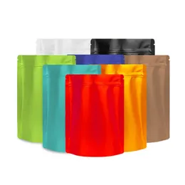 Multifärg och storlekar Stående väskor Mylar Zip Lock Package Bag 100pcs Återförslutningsbar förpackning Självdragare Matlagring Nya nötter Packing Ba Txif