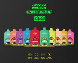 AIVONO Aim Freak 13000 Puffs Vape Descartáveis E-cigarros 0% 2% 5% 20ml Pré-cheio Pod Mesh Bobina 650mAh Bateria Recarregável Puff 13k Pen