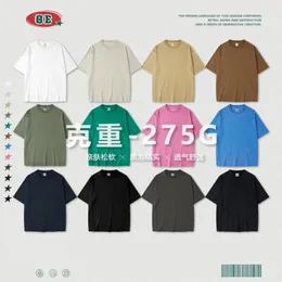 メンズTシャツは男性の摩耗です| 2023年春/夏275g重工業洗浄古いドロップショルダー半袖ゆるい特大ファッションブランド