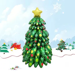 Christmas Decorations 120CM Tree Standing Balloon Xmas Holiday 4D Inflatable Green Foil Balloons Set 2024 Year Party Decoration Navidad 231116