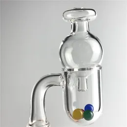 25mm 3mm d'épaisseur biseauté Quartz Banger Carb Cap avec 10mm 14mm fond rond tête de fusée coloré Terp perle verre boule casquettes Nail ZZ