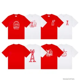 Designer de roupas de moda Luxo Tees Camisetas Ami Fashion Co Br Ed Kevin Lyons Pequeno Monstro Dos Desenhos Animados Verão Algodão Solto Casal Manga Curta T-shirt