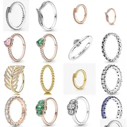 Кольца 2021, 100% стерлингового серебра 925 пробы, серия зимнего стиля, коллекционное кольцо, подходящее для европейских женщин, роскошные оригинальные модные ювелирные изделия, подарок, падение Dhegu
