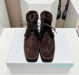 Autunno/inverno nuove scarpe casual punta quadata up stivali corti