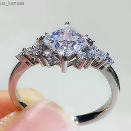 Band Rings Fashion Prenses Kare Parmak Yüzük Kadın Aly Band Takı Narin Tasarım Aksesuarları Engagement Töreni R231116