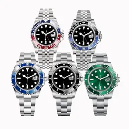 Mens mekaniska keramiska klockor Automatisk 40mm rostfritt stål skjutspänne svart ubåt safir lysande batman titta på Montre de luxe designer klockor