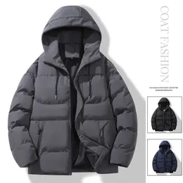 Winter Windproof Warm Men Down Jacket Thicken Outdoor Solid Casual Loose Parkas Life Hooded Windbreaker Street Cotton Coat Male