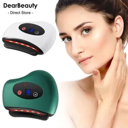 Face Care Devices Electric GuaSha Massager Stone Heating Scraping Board Neck Lifting Machine Infrared 42 Heat Slimming Massage Tools 231115