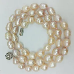 Łańcuchy Urocze 10-12 mm różowy słodkowodna hodowana Perl Naszyjnik 24-calowy Piękny damski prezent biżuterii