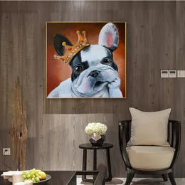 Nordic astratto cartone animato cucciolo di cane moderno cartone animato poster astratto tela stampata pittura interna soggiorno murale