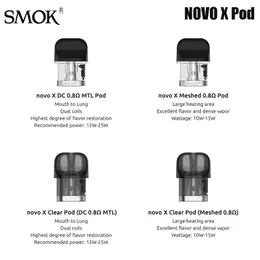 Smok Novo X Pod Cartridge DC 0.8Ohm MTL POD Meshed 0,8Hm Pod vs Novo 2 Vape E Cigarett 3st/Pack 100% Origianl