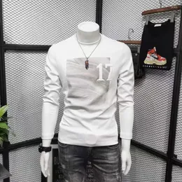 Męskie koszule T-shirt Męskie T-shirt z długimi rękawami Bawełny duży rozmiar 5xl Haftowany projekt męskiej mody steetwear swobodny odzież