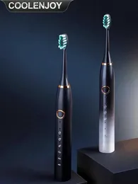 Escova de dentes JiaLaiYa USB Indução Recarregável Sonic Escova de dentes elétrica à prova d'água Adulto Escova de dentes eletrônica com cabeça de substituição Q231117
