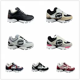 Marca casual sapato designer canal sapatos casuais feminino triplo preto e branco pó camurça ao ar livre sapatos esportivos femininos tamanho 35-42 caixa