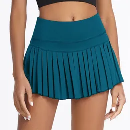 Skirts Cloud Hide Women Safe Tennis Skirts XS-XXL Golf Running Pleated Pantskirt SEXY Sports Fitness Gym Shorts Pocket High Waist Skort 230417