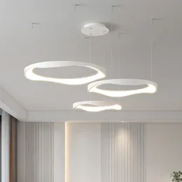 Nordic Simple Ring LED Reshandelier Room Room Room Room Bedroom Home Decoration Acrylic Chandelier Indoor Lighting Tiptures